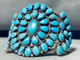 Museum Vintage Native American Navajo Turquoise Sterling Silver Tear Bracelet-Nativo Arts