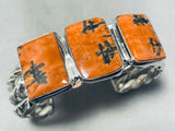 Heavy Coiled Cuff Vintage Native American Navajo Petrified Wood Sterling Silver Bracelet-Nativo Arts
