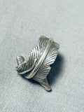 Signed Vintage Native American Navajo Sterling Silver Feather Ring-Nativo Arts