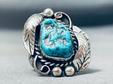 Tc Exceptional Vintage Native American Navajo Morenci Turquoise Sterling Silver Ring