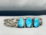 Vibrant Vintage Native American Navajo Turquoise Sterling Silver Bracelet-Nativo Arts