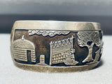 Wil Anderson Vintage Native American Navajo Sterling Silver Scene Bracelet-Nativo Arts