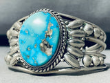 One Of The Best Lucid Blue Turquoise Vintage Navajo Sterling Silver Bracelet-Nativo Arts