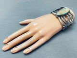 Swirls Of Silver Vintage Native American Navajo Royston Turquoise Sterling Silver Bracelet-Nativo Arts
