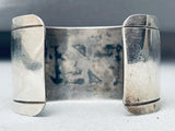 One Of The Best Vintage Native American Navajo Goemtric Sterling Silver Turquoise Bracelet-Nativo Arts