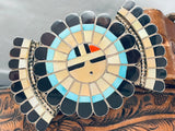 One Of The Finest Vintage Native American Zuni Turquoise Inlay Sterling Silver Buckle Belt-Nativo Arts