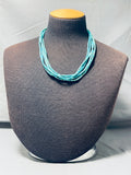 Dropdead Gorgeous Vintage Native American Navajo Blue Gem Turquoise Sterling Silver Necklace-Nativo Arts