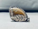 Very Unique Vintage Native American Navajo Cla Leaf Sterling Silver Ring Old-Nativo Arts