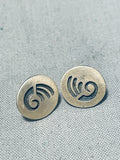 Impressive Vintage Native American Hopi Sterling Silver Earrings-Nativo Arts