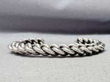 Rope Twisted Vintage Native American Navajo Sterling Silver Bracelet Cuff-Nativo Arts