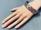 Floyd Becenti 1st Hallmark Vintage Native American Navajo Gold Sterling Silver Bangle Bracelet