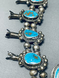 Old Deposit Turquoise Vintage Native American Navajo Sterling Silver Squahs Blossom Necklace-Nativo Arts