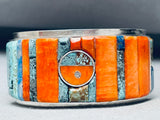 One Of The Best Native American Navajo Turquoise Shell Inlay Sterling Silver Bracelet-Nativo Arts
