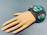 174 Grams!!!!!! Vintage Native American Navajo Spiderweb Turquoise Sterling Silver Bracelet-Nativo Arts
