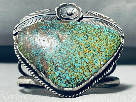 One Of The Best Vintage Native American Navajo Spiderweb Turquoise Sterling Silver Bracelet-Nativo Arts