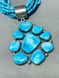 Eddy Billy Native American Navajo Turquoise Sterling Silver Necklace-Nativo Arts