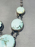Mint Green!! Vintage Native American Zuni Turquoise Sterling Silver Necklace-Nativo Arts