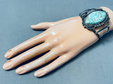 Museum Quality Vintage Native American Navajo #8 Turquoise Sterling Silver Bracelet-Nativo Arts