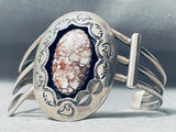 Important Vintage Native American Navajo Wild Horse Agate Sterling Silver Bracelet-Nativo Arts