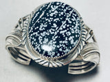 Snowflake Agate!! Vintage Native American Navajo Sterling Silver Bracelet Cuff-Nativo Arts