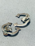 Marvelous Vintage Native American Navajo Sleeping Beauty Turquoise Sterling Silver Earrings-Nativo Arts