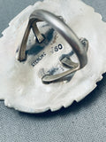 Huge Vintage Native American Navajo Lapis Sterling Silver Heavy Ring