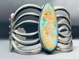 Swirls Of Silver Vintage Native American Navajo Royston Turquoise Sterling Silver Bracelet-Nativo Arts