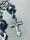 One Of A Kind Vintage Native American Navajo Sterling Silver Cross Necklace-Nativo Arts