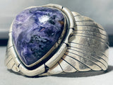 Jonny Peters Vintage Native American Navajo Charoite Sterling Silver Bracelet-Nativo Arts