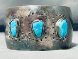 Magnificent Vintage Native American Navajo Morenci Turquoise Sterling Silver Bracelet-Nativo Arts