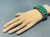 One Of The Best Ever Vintage Native American Navajo Gaspeite Sterling Silver Bracelet-Nativo Arts