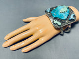 159 Gram Vintage Native American Navajo Animal Fetish Sterling Silver Turquoise Bracelet Old-Nativo Arts