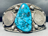 Norman Cambridge Godber Turquoise Vintage Native American Navajo Sterling Bracelet-Nativo Arts
