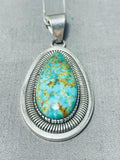 Charming Vintage Native American Navajo Royston Turquoise Sterling Silver Necklace-Nativo Arts