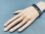 Amazing Vintage Lapis Sterling Silver Bracelet Cuff-Nativo Arts