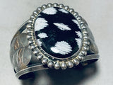 Night Snowfall Vintage Native American Navajo Sterling Silver Signed Bracelet-Nativo Arts
