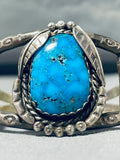 Marvelous Vintage Native American Navajo Kingman Turquoise Sterling Silver Bracelet-Nativo Arts