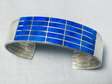 One Of The Best Vintage Native American Zuni Lapis Inlay Sterling Silver Bracelet-Nativo Arts