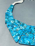 Native American One Of The Most Beautiful Santo Domingo Turquoise Sterling Silver Necklace-Nativo Arts