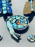 Native American Fab Important Santo Domingo Bug Inlay Sterling Silver Necklace-Nativo Arts