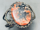 Huge Vintage Native American Navajo Petrified Wood Sterling Silver Bracelet-Nativo Arts
