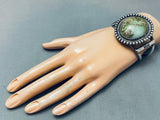 One Of The Best Vintage Native American Navajo Carico Lake Turquoise Sterling Silver Bracelet-Nativo Arts