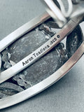 Aaron Toadlena Lapis Vintage Native American Navajo Sterling Silver Bracelet-Nativo Arts
