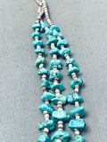 Chunky Vintage Native American Navajo Turquoise Nugget Heishi Necklace Old