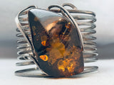 Best Vintage Native American Navajo Amber Sterling Silver Ancient Tree Sap Bracelet-Nativo Arts