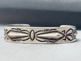 Important Vintage Native American Navajo Ray Adakai Sterling Silver Heavy Repoussed Bracelet-Nativo Arts
