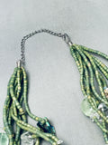One Of The Most Unique Ever Vintage Navajo Green Turquoise Heishi Necklace-Nativo Arts