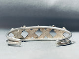 X Marks The Spot Vintage Native American Zuni Turquoise Inlay Sterling Silver Bracelet-Nativo Arts