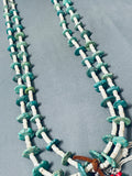 154 Grams Early 1900's Vintage Santo Domingo Green Turquoise Necklace