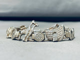 Noahs Ark Highly Detailed Vintage Southwestern Sterling Silver Bracelet-Nativo Arts